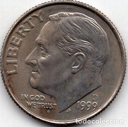 Monedas antiguas de Am&eacute;rica: ESTADOS UNIDOS 10 Cents 1999 km 195a 1 Dime &rdquo;Roosevelt Dime&rdquo;