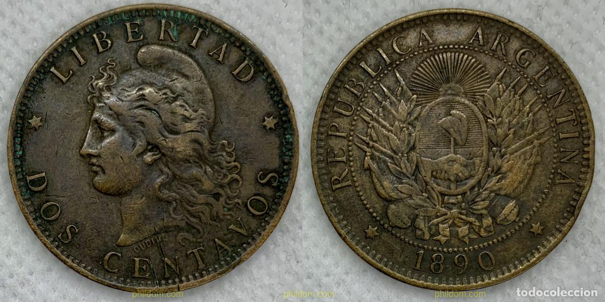 Monedas antiguas de Am&eacute;rica: 2470 ARGENTINA 1890 ARGENTINA 1890 2 CENTAVOS