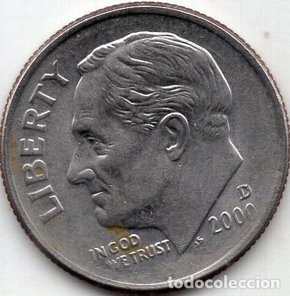 Monedas antiguas de Am&eacute;rica: ESTADOS UNIDOS 10 Cents 2000 km 195a 1 Dime &rdquo;Roosevelt Dime&rdquo;
