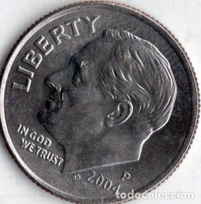 Monedas antiguas de Am&eacute;rica: ESTADOS UNIDOS 10 Cents 2004 km 195a 1 Dime &rdquo;Roosevelt Dime&rdquo;