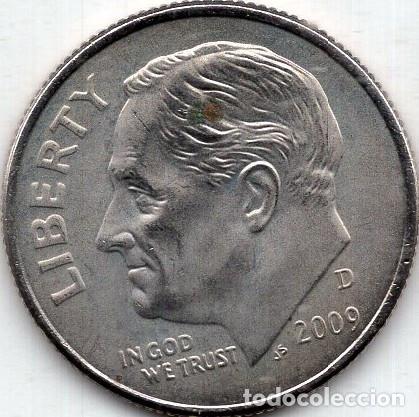 Monedas antiguas de Am&eacute;rica: ESTADOS UNIDOS 10 Cents 2009 km 195a 1 Dime &rdquo;Roosevelt Dime&rdquo;