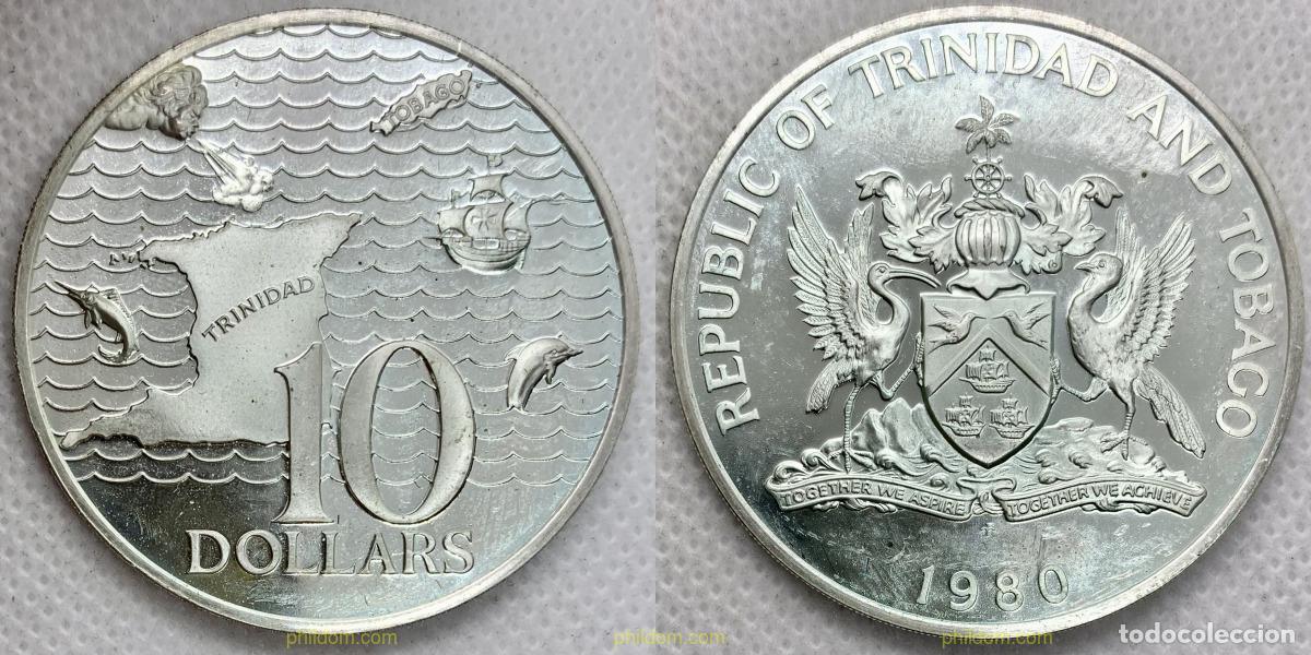 Monedas antiguas de Am&eacute;rica: 2605 TRINIDAD Y TOBAGO 1980 TRINIDAD AND TOBAGO 10 DOLLARS 1980