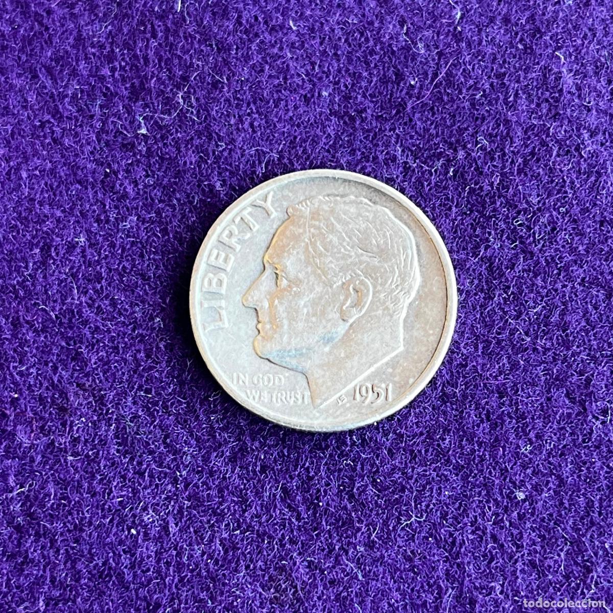 Monete antiche di America: MONEDA DE PLATA ESTADOS UNIDOS. USA. ONE DIME ROOSEVELT. 1951. PHILADELPHIA. 2,5GR DE 0,900.