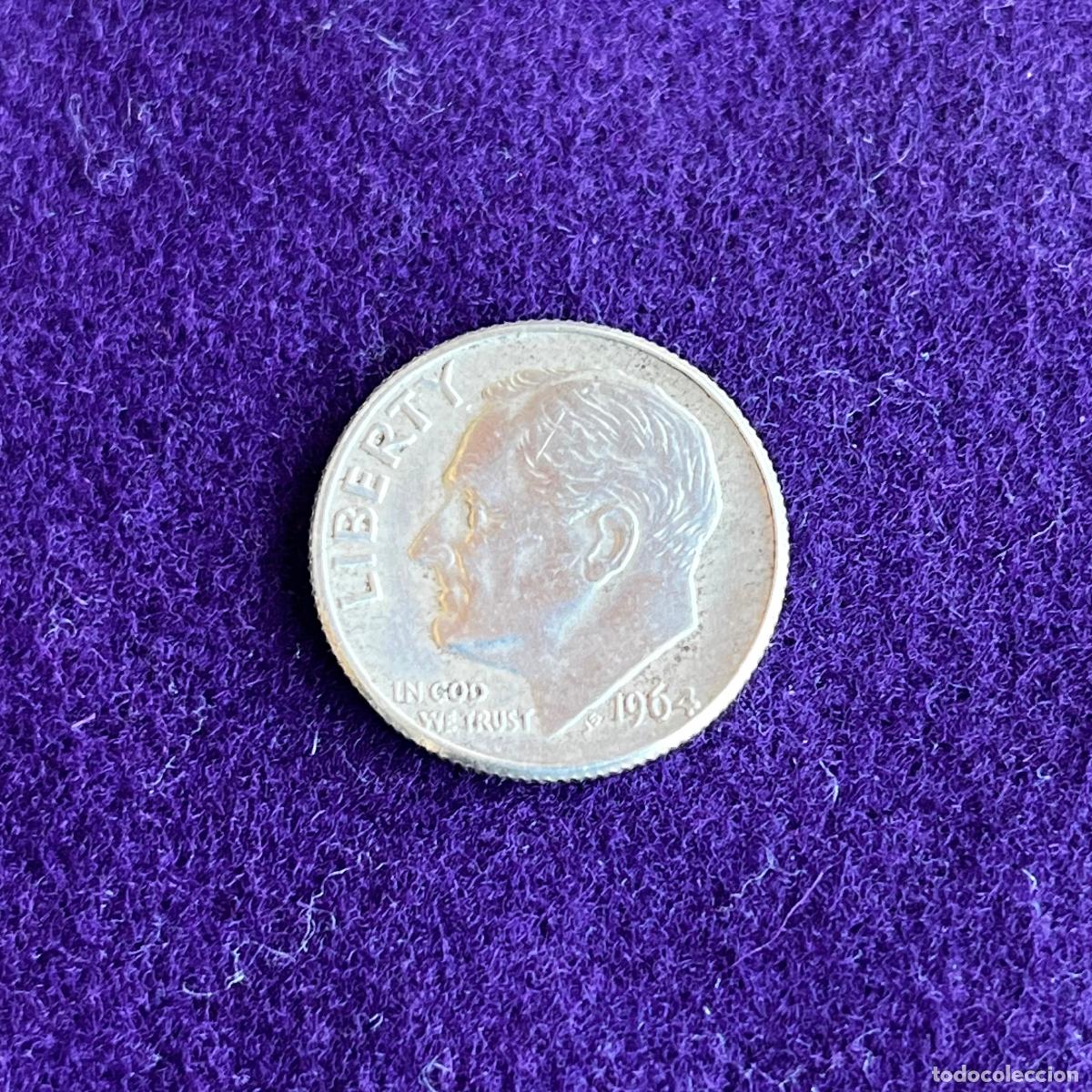 Monedas antiguas de Am&eacute;rica: MONEDA DE PLATA ESTADOS UNIDOS. USA. ONE DIME ROOSEVELT. 1964. PHILADELPHIA. 2,5GR DE 0,900.