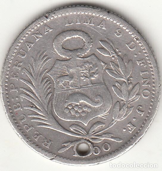 Monedas antiguas de Am&eacute;rica: PERU: 5&ordm; DE SOL 1900 JF / PLATA - Foto 2