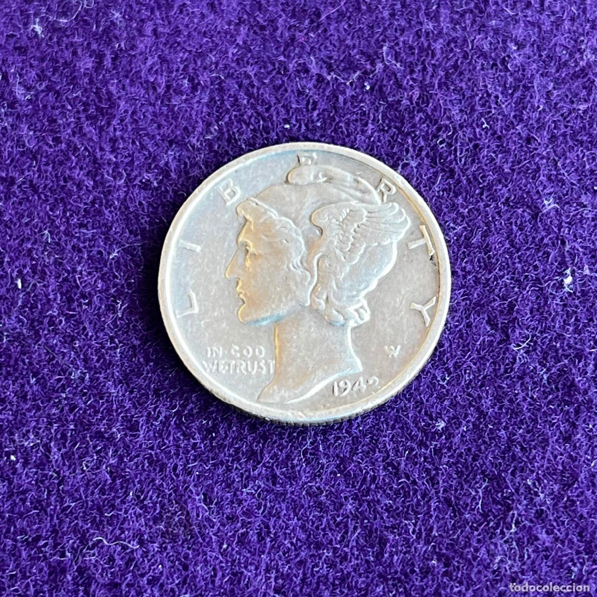 Monedas antiguas de Am&eacute;rica: MONEDA DE PLATA ESTADOS UNIDOS. USA. ONE DIME MERCURY. 1942. PHILADELPHIA. EBC. 2,5GR DE LEY 0,900.
