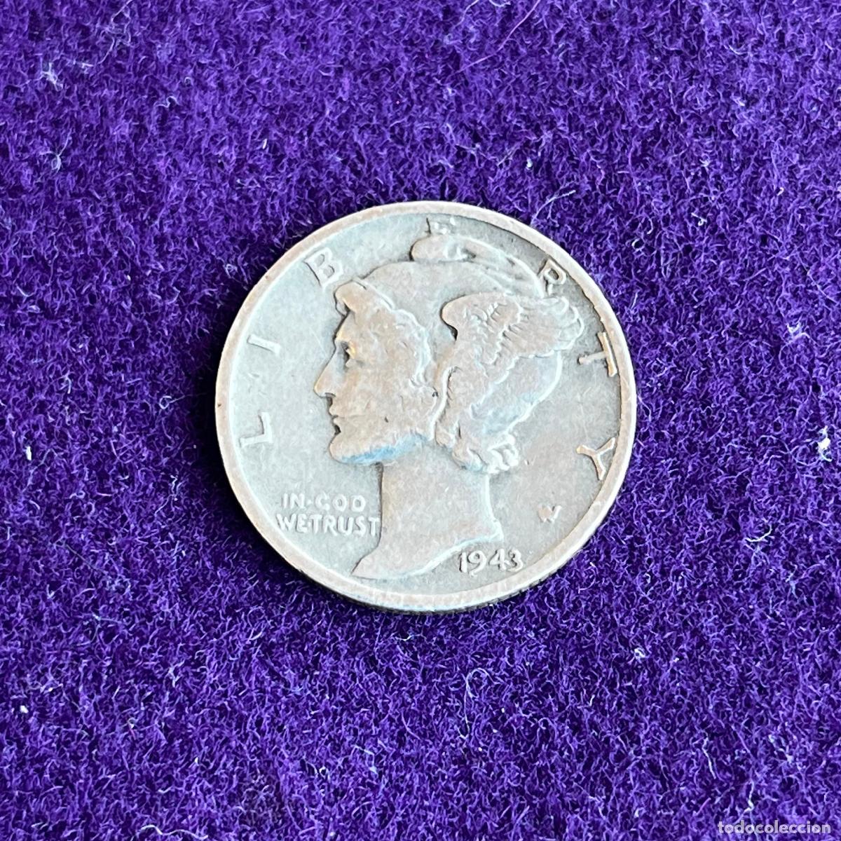 Monedas antiguas de Am&eacute;rica: MONEDA DE PLATA ESTADOS UNIDOS. USA. ONE DIME MERCURY. 1943. PHILADELPHIA. MBC+. 2,5GR DE LEY 0,900.