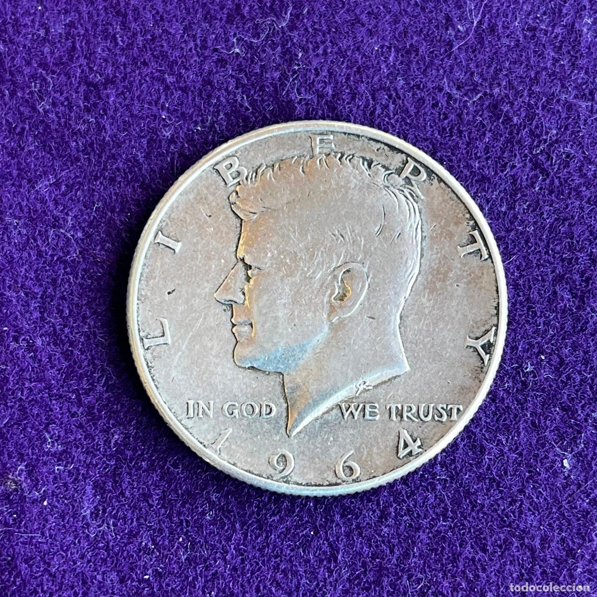 Monedas antiguas de Am&eacute;rica: MONEDA ESTADOS UNIDOS. USA. PLATA 900. 1/2 HALF DOLLAR. KENNEDY. 1964. 12,50GR.