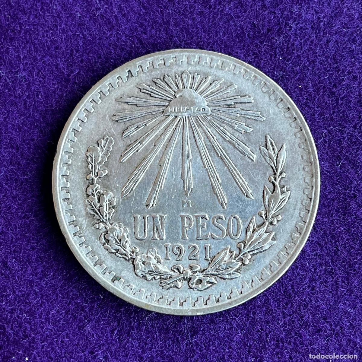 Monedas antiguas de Am&eacute;rica: MONEDA DE MEXICO DE PLATA. 1921. 1 PESO. RESPLANDOR. EXCELENTE CONSERVACION. ORIGINAL. ESCASA.