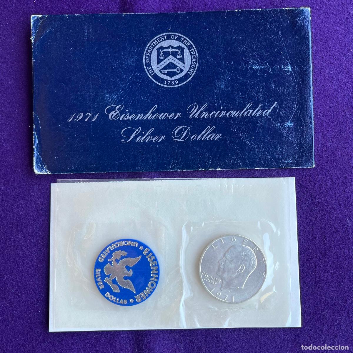 Monedas antiguas de Am&eacute;rica: ESTADOS UNIDOS. USA. DOLLAR EISENHOWER DE PLATA. 1971. PROOF. SET ORIGINAL.