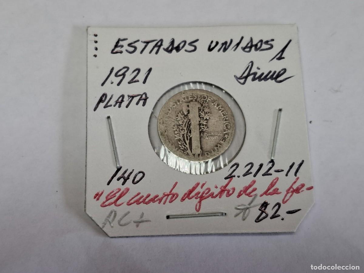Monedas antiguas de Am&eacute;rica: 1 DIME de PLATA de 1921 KM 140 ESTADOS UNIDOS en RC+