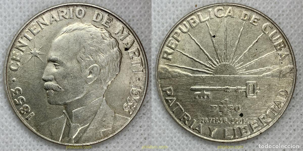Monedas antiguas de Am&eacute;rica: 2696 CUBA 1953 1 PESO CENTENARIO DE JOSE MARTI 1953 - CUBA