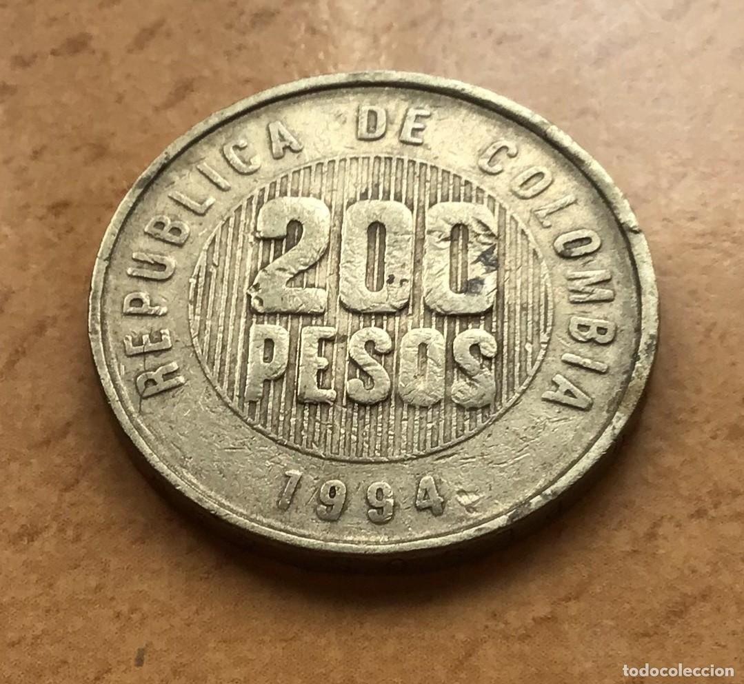 Monedas antiguas de Am&eacute;rica: 200 pesos de Colombia. A&ntilde;o 1994