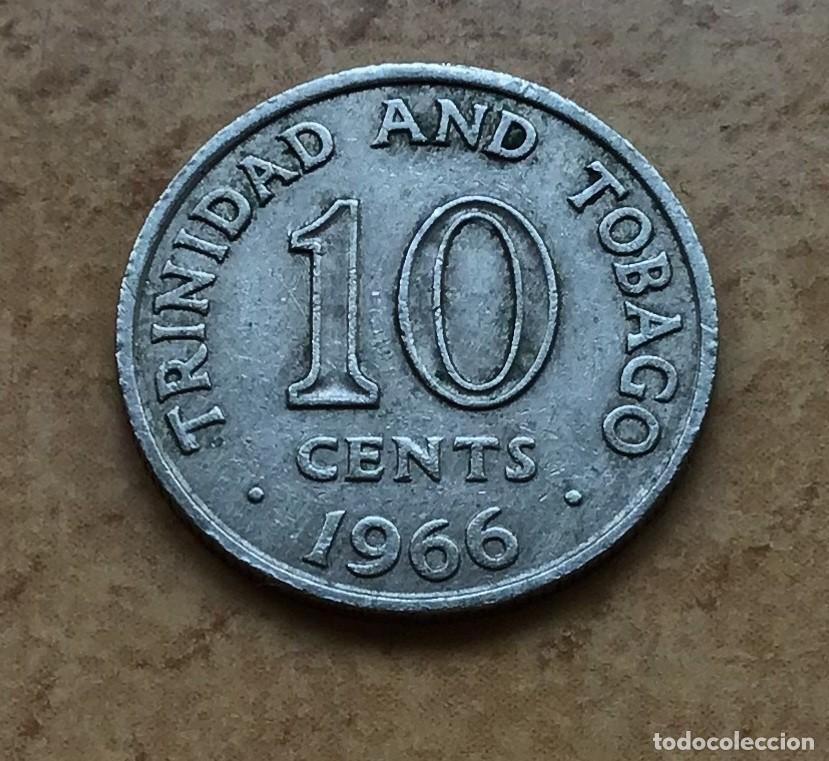 Monedas antiguas de Am&eacute;rica: 10 centavos de Trinidad y Tobago. A&ntilde;o 1966