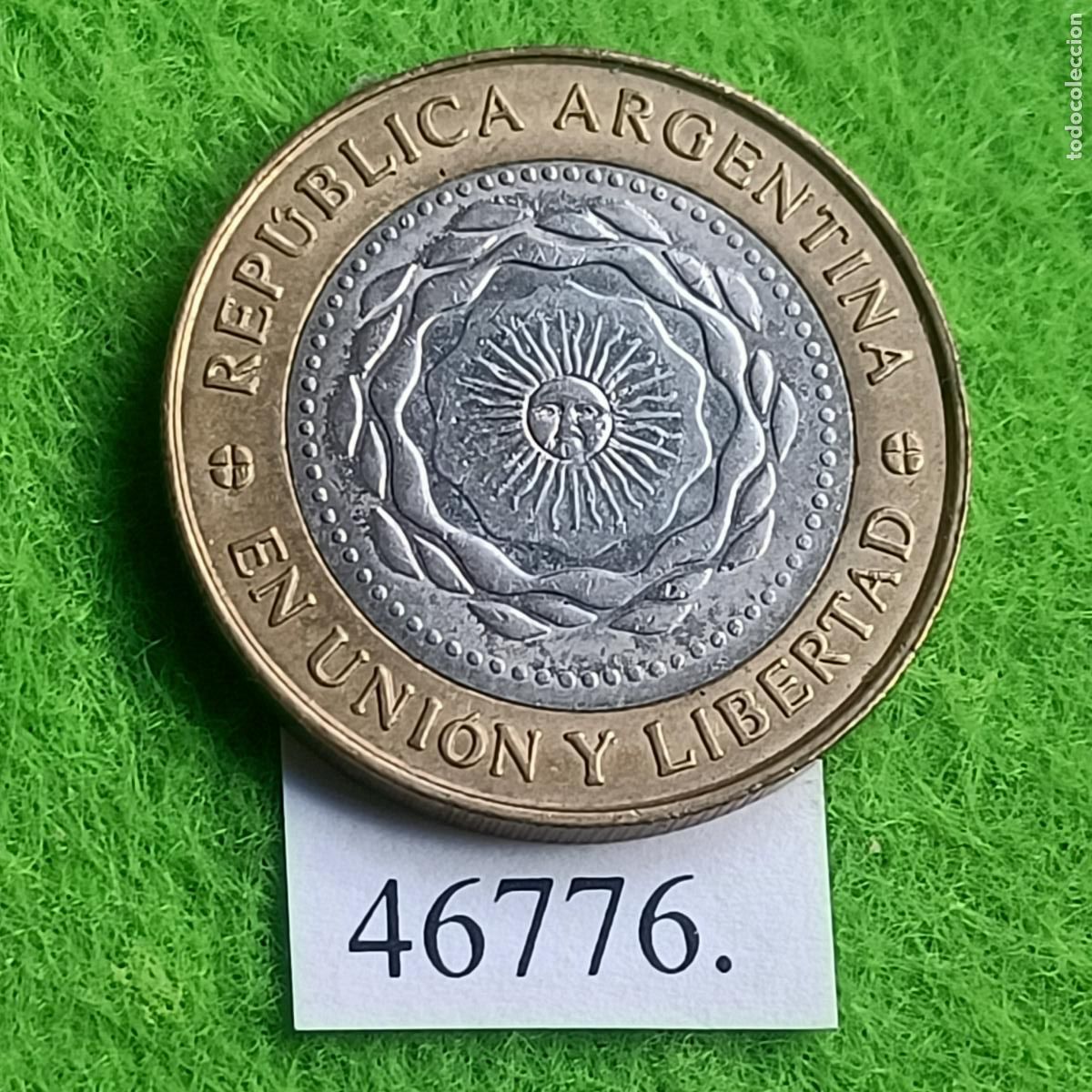 Monedas antiguas de Am&eacute;rica: Argentina 2 pesos 2015, bimet&aacute;lica