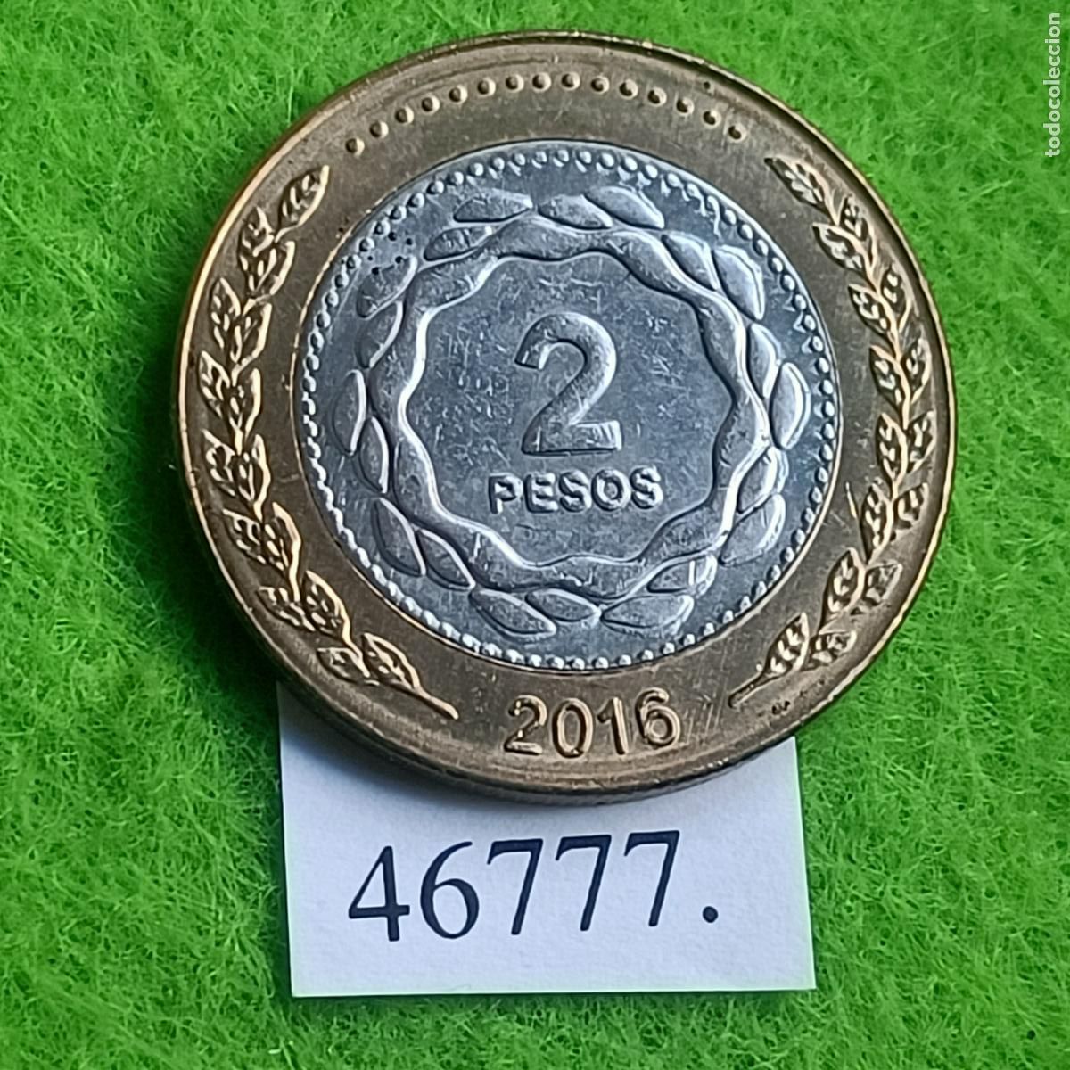 Monedas antiguas de Am&eacute;rica: Argentina 2 pesos 2016, bimet&aacute;lica