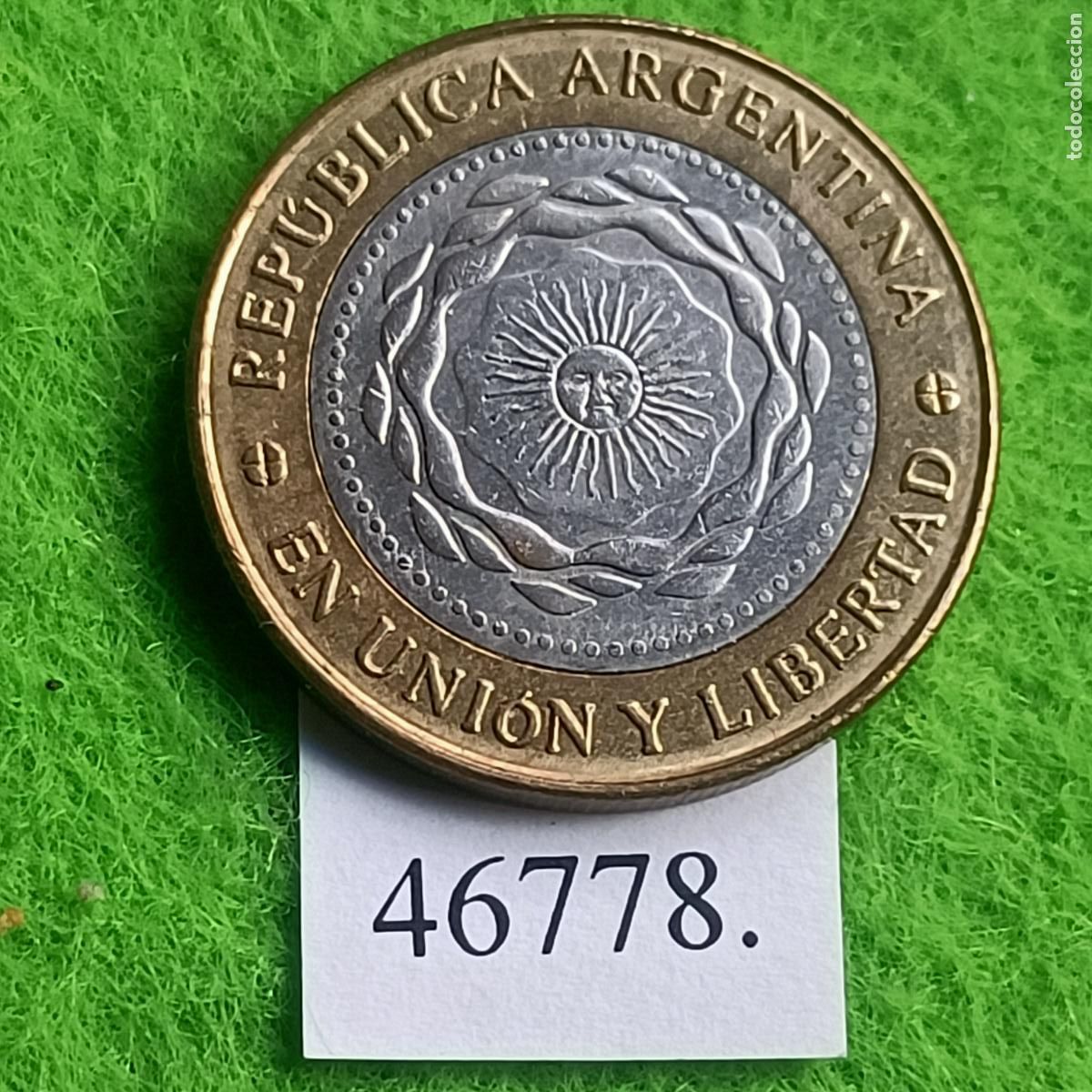 Monedas antiguas de Am&eacute;rica: Argentina 2 pesos 2016, bimet&aacute;lica