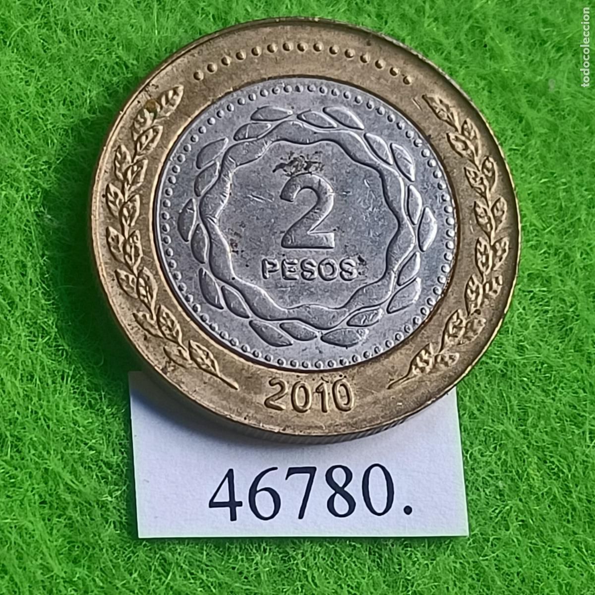 Monedas antiguas de Am&eacute;rica: Argentina 2 pesos 2010, bimet&aacute;lica