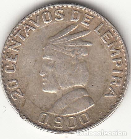 Monedas antiguas de Am&eacute;rica: HONDURAS: 20 CENTAVOS DE LEMPIRA 1958 / PLATA