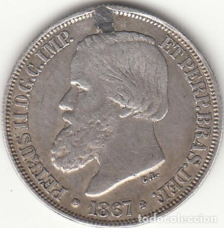 Monedas antiguas de Am&eacute;rica: BRASIL: PEDRO II - 200 REIS 1867 / PLATA