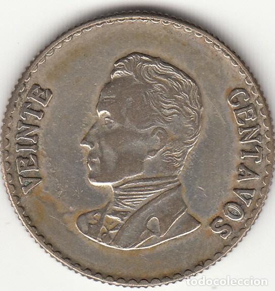 Monedas antiguas de Am&eacute;rica: COLOMBIA: 20 CENTAVOS 1953 / PLATA
