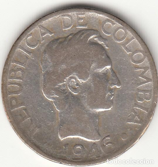 Monedas antiguas de Am&eacute;rica: COLOMBIA: 20 CENTAVOS 1946 / PLATA