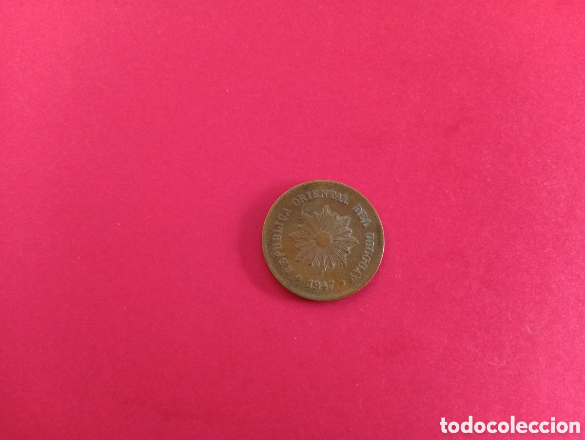 Monedas antiguas de Am&eacute;rica: 5 cent&eacute;simos de Uruguay 1947