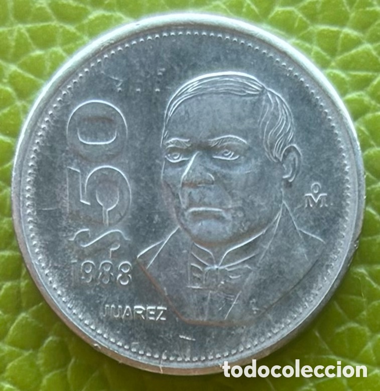 Old Coins of America: M&Eacute;XICO. 50 PESOS. 1988. JU&Aacute;REZ.