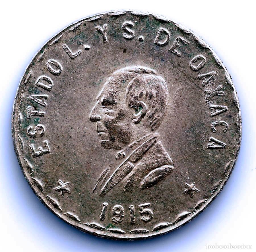 Monedas antiguas de Am&eacute;rica: SC-Revoluci&oacute;n Mexicana. 1 Peso 1915 Oaxaca EBC+/XF+. Plata 8,2 g. Muy escasa