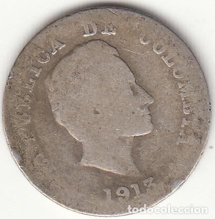 Monedas antiguas de Am&eacute;rica: COLOMBIA: 10 CENTAVOS 1913 / PLATA
