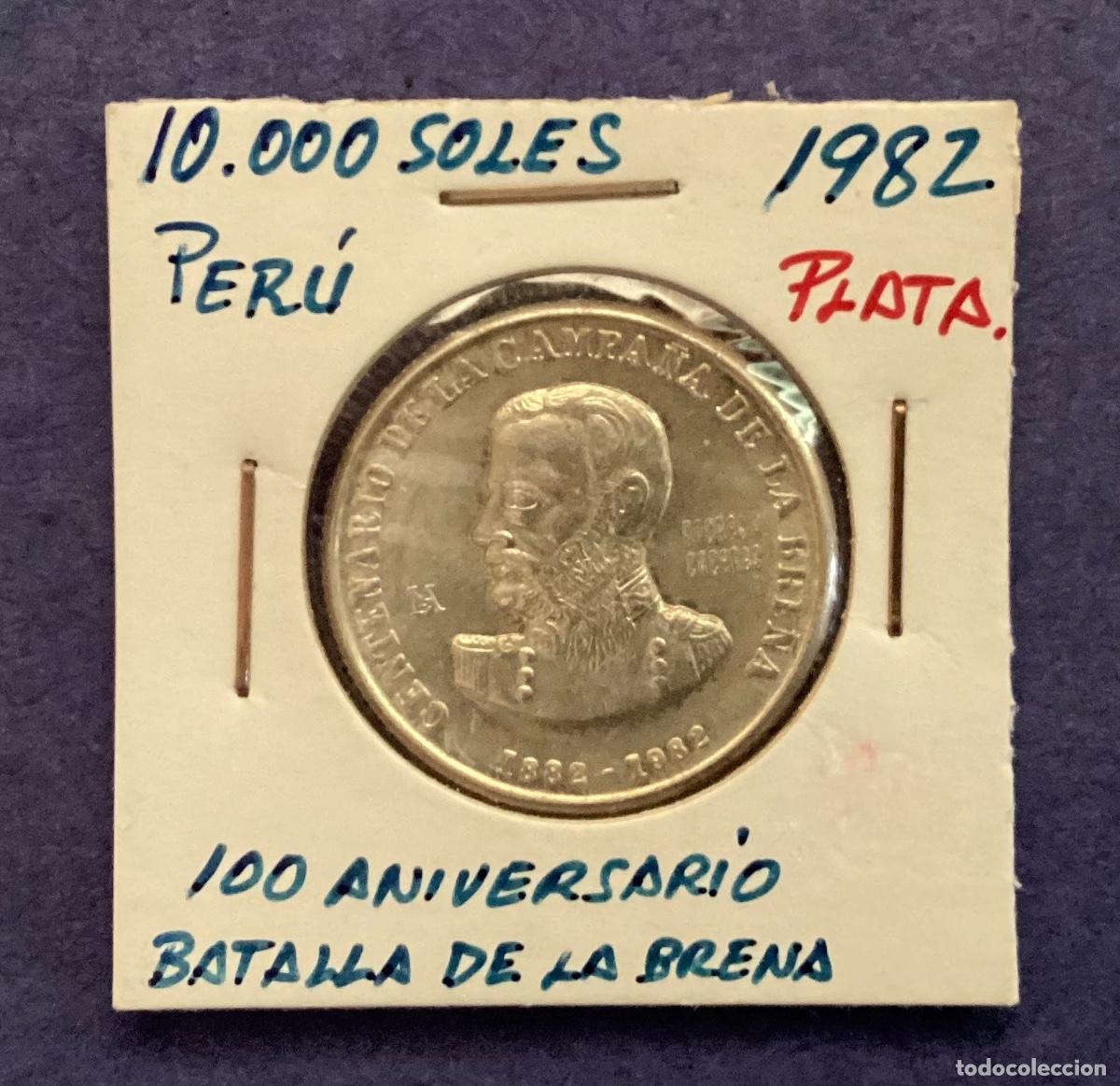 Monedas antiguas de Am&eacute;rica: 10000 soles plata 1982 Per&uacute;