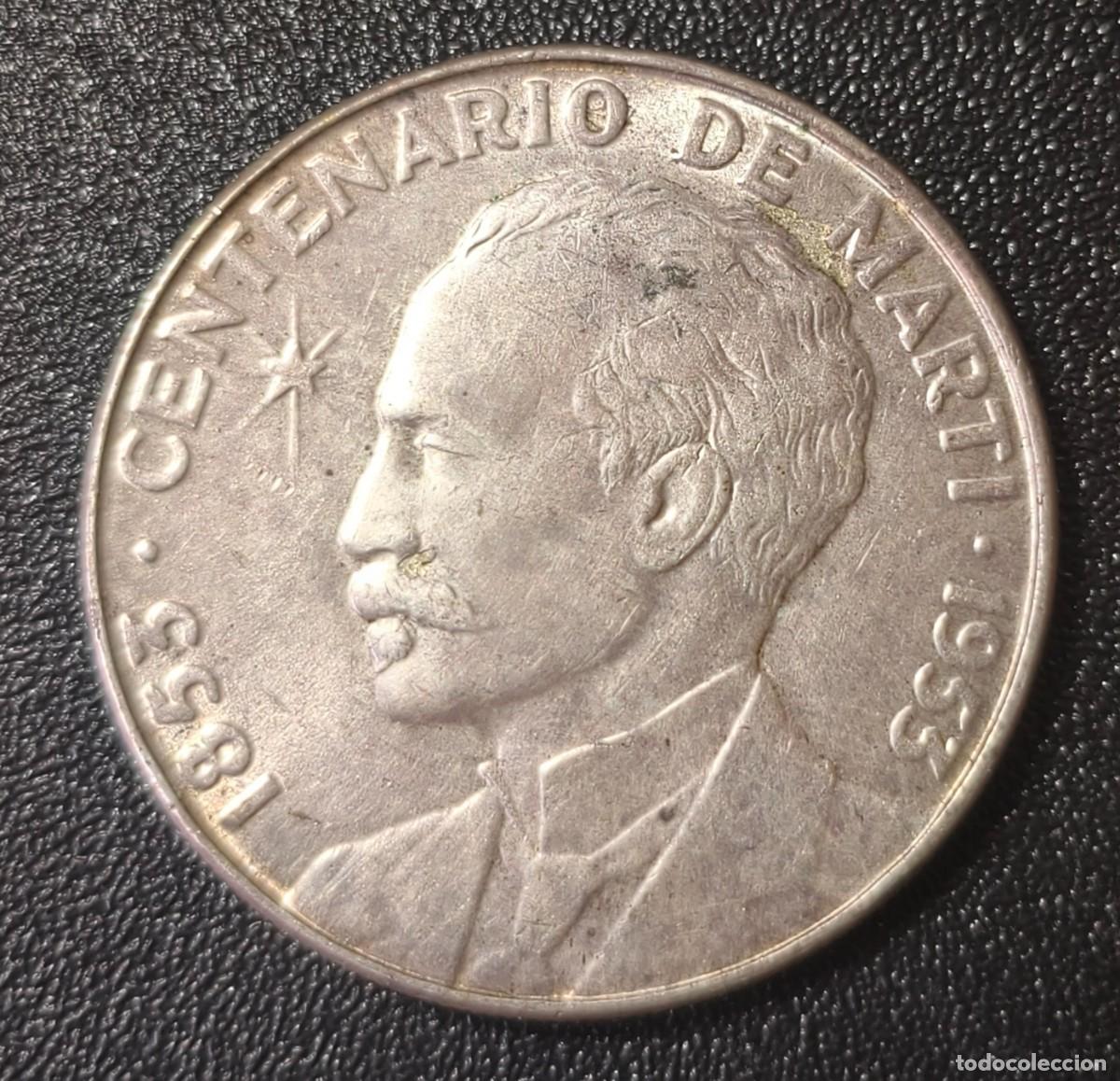 Monedas antiguas de Am&eacute;rica: Cuba 1 Peso Jos&eacute; Mart&iacute; 1953 (MBC)
