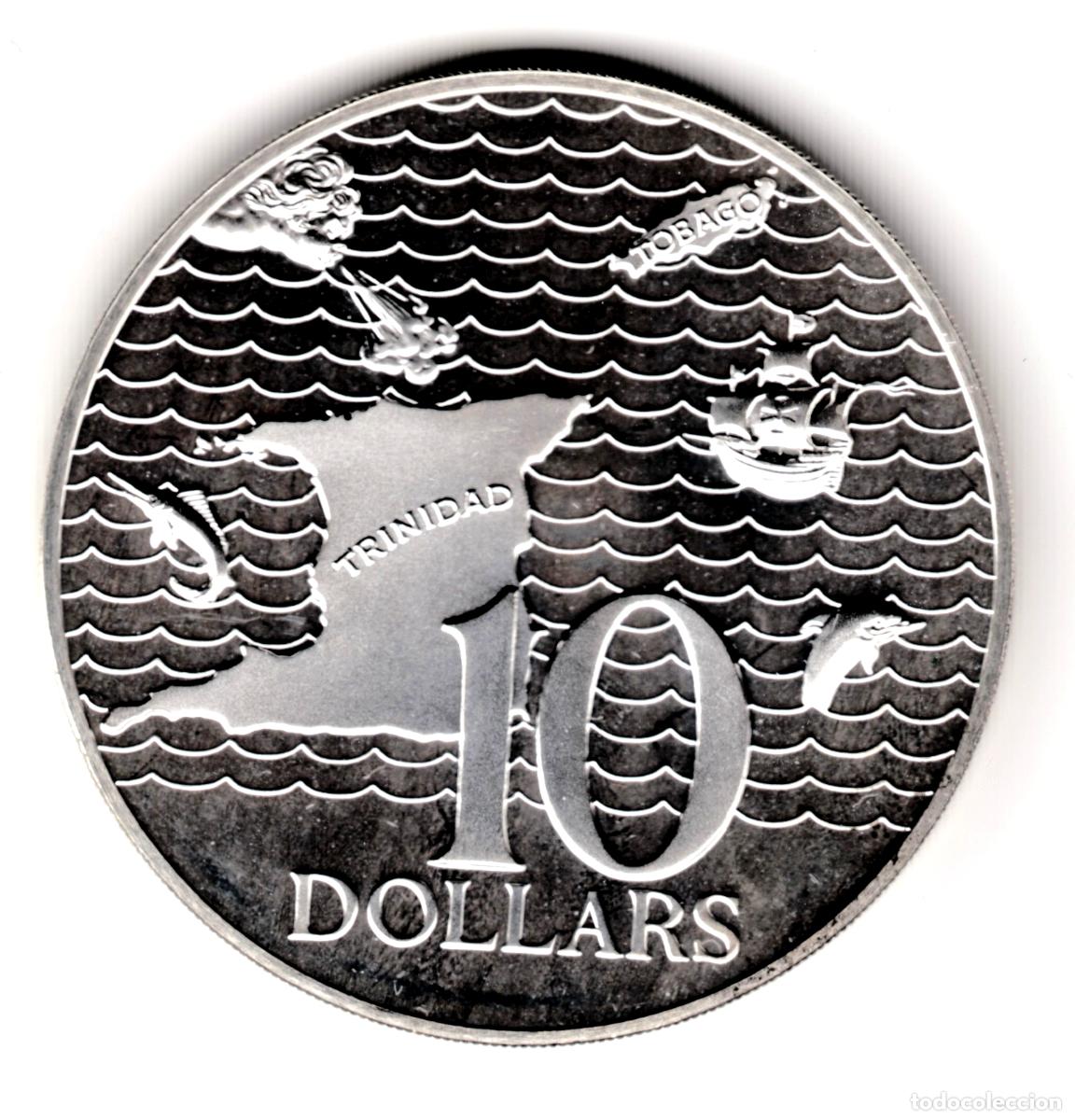 Monedas antiguas de Am&eacute;rica: TRINIDAD Y TOBAGO 10 dolares plata 1972 proof - 10&ordm; aniversario INDEPENDENCIA
