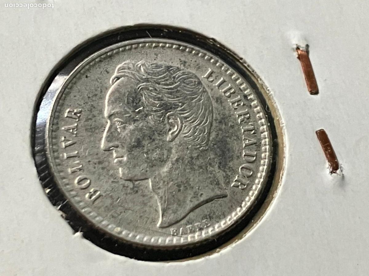 Monedas antiguas de Am&eacute;rica: VENEZUELA - 25 c&eacute;ntimos 1954 plata
