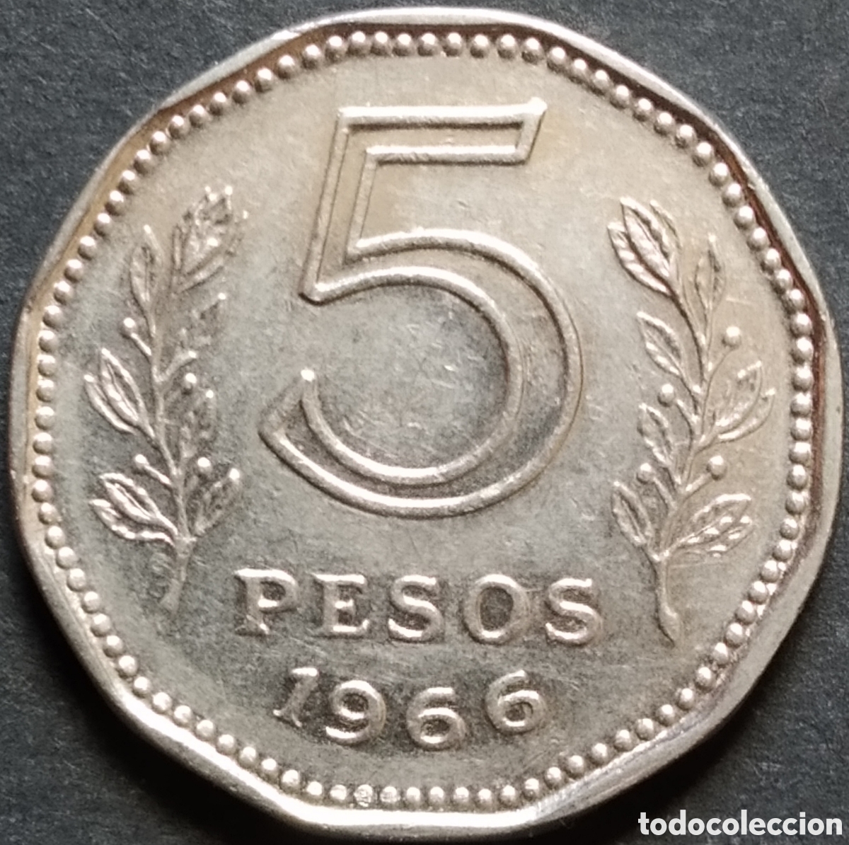 Monedas antiguas de Am&eacute;rica: MONEDA - ARGENTINA 5 PESOS 1966