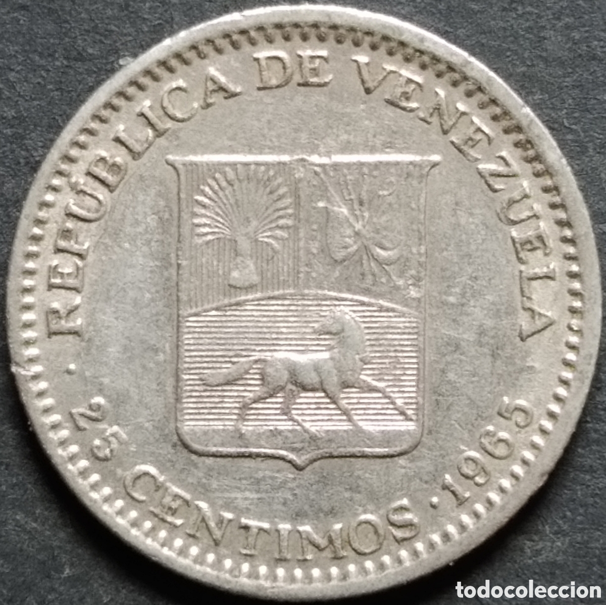 Monedas antiguas de Am&eacute;rica: MONEDA - VENEZUELA 25 CENTIMOS 1965