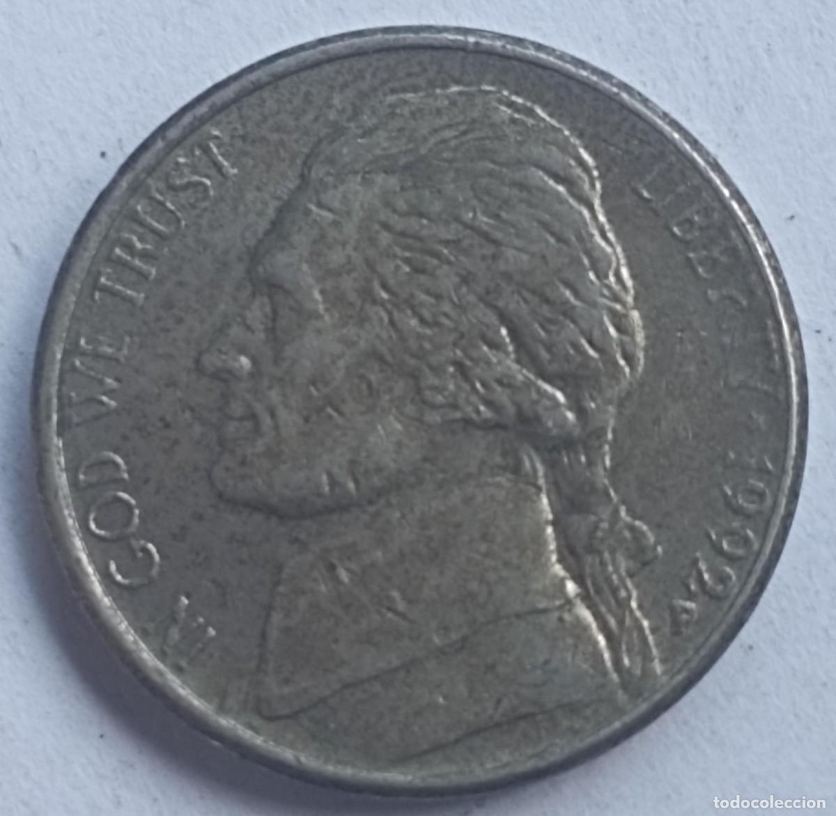 Monedas antiguas de Am&eacute;rica: Moneda de United States of Am&eacute;rica (USA) 5 centavos de 1992
