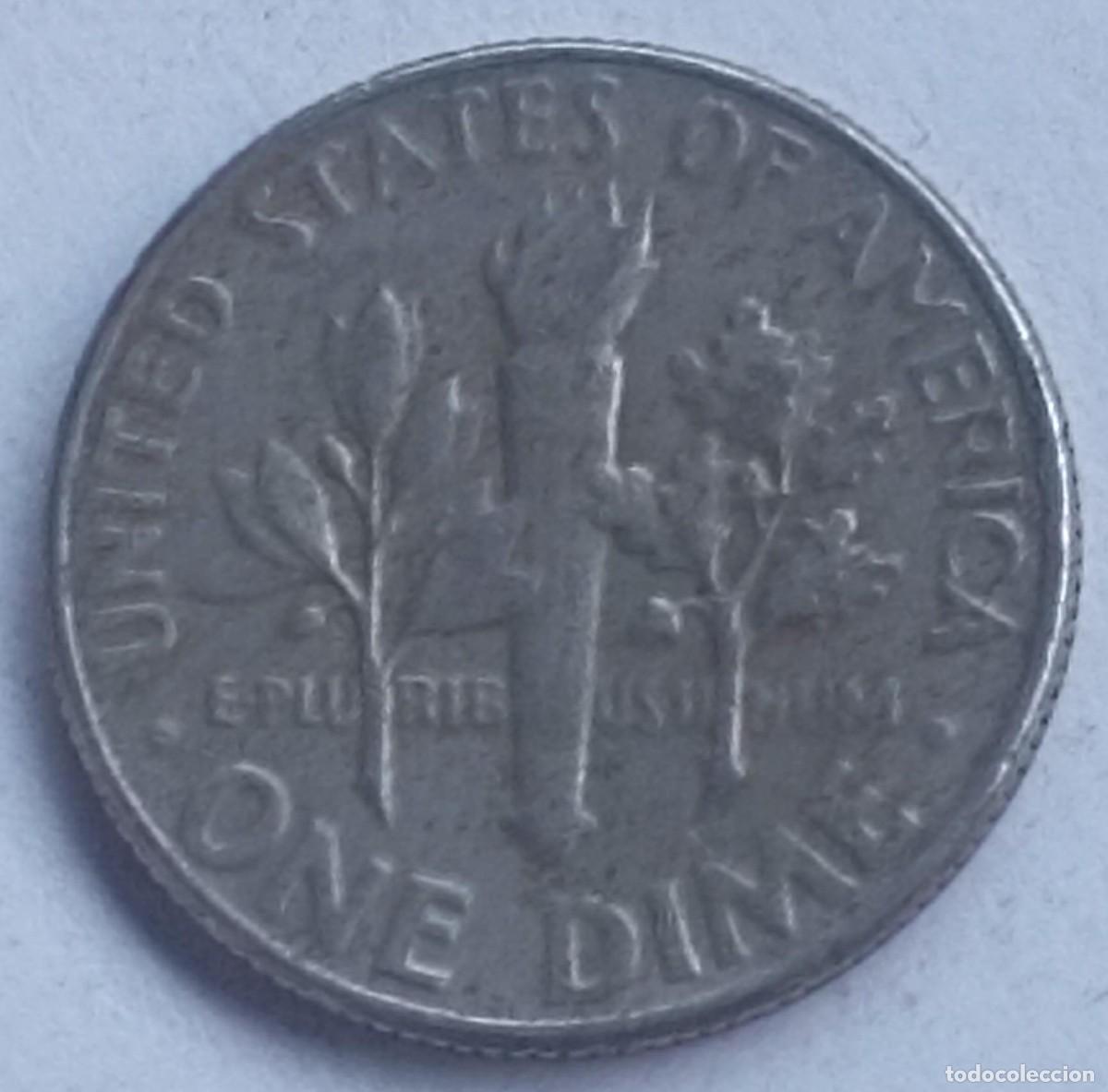 Monedas antiguas de Am&eacute;rica: Moneda de United States of Am&eacute;rica (USA) 10 centavos (One dime) de 1980