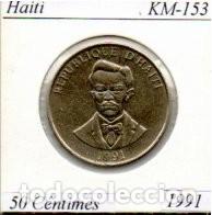 Monedas antiguas de Am&eacute;rica: HAITI 1991, 50 CENTIMES, KM-153, EBC
