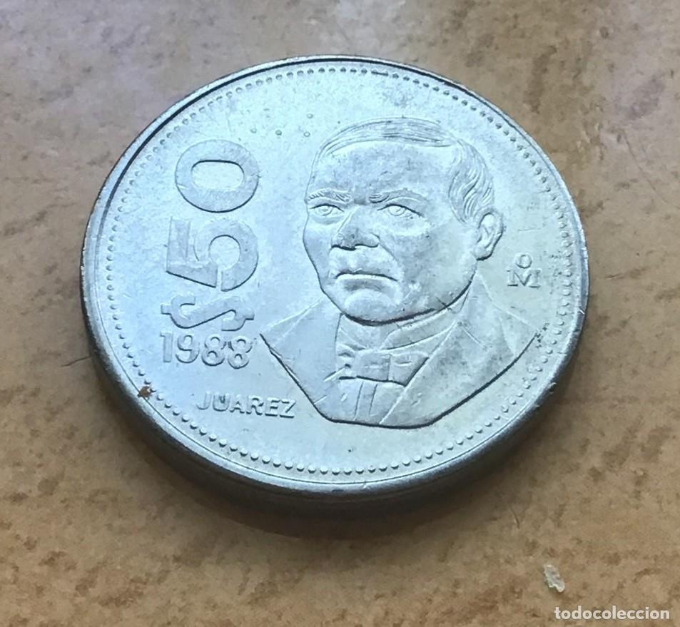 Monedas antiguas de Am&eacute;rica: 50 pesos de M&eacute;xico (M&eacute;jico). A&ntilde;o 1988