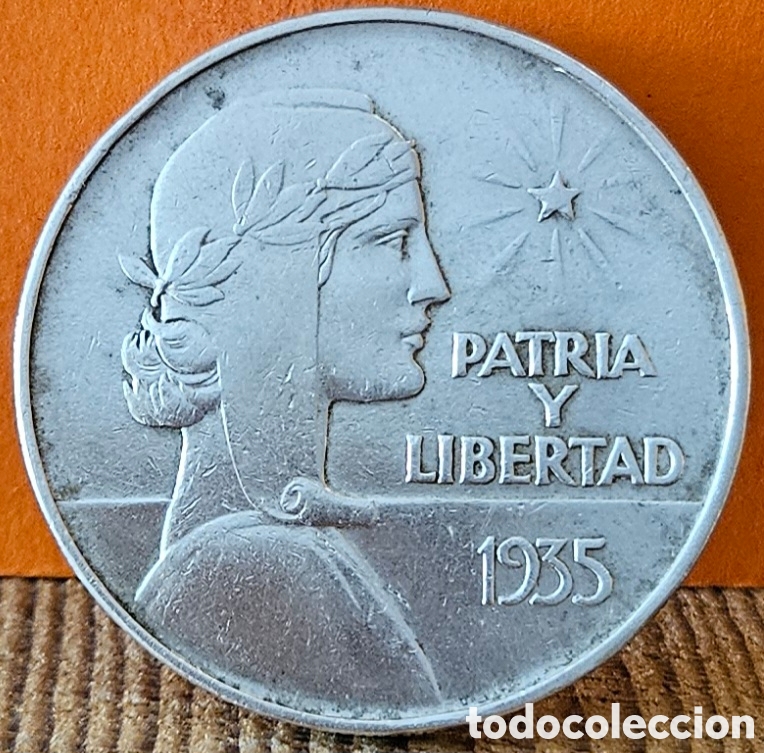 Monedas antiguas de Am&eacute;rica: CUBA, UN PESO, 1935. PLATA.