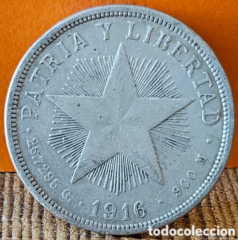 Monedas antiguas de Am&eacute;rica: CUBA, UN PESO, 1916. PLATA.