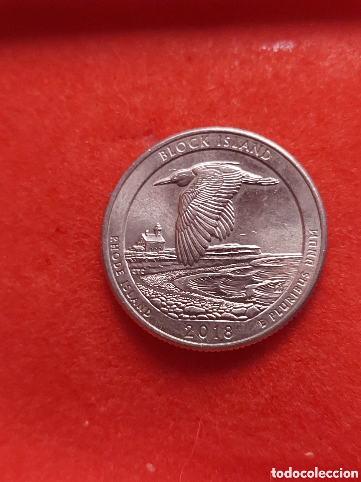 Monedas antiguas de Am&eacute;rica: MONEDA USA 1/4 QUARTER CUARTO DOLAR DOLLAR ESTADOS UNIDOS 2018 P BLOCK ISLAND