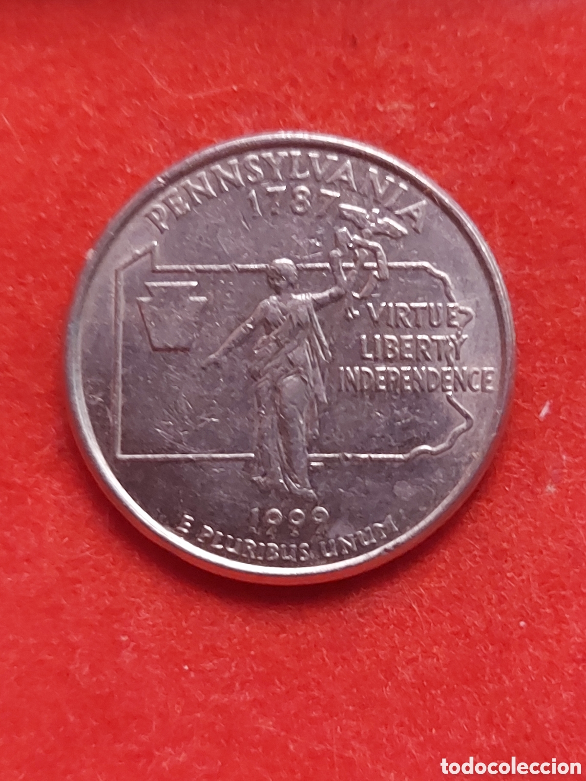 Monedas antiguas de Am&eacute;rica: MONEDA USA 1/4 QUARTER CUARTO DOLAR DOLLAR ESTADOS UNIDOS 1999 P PENNSYLVANIA