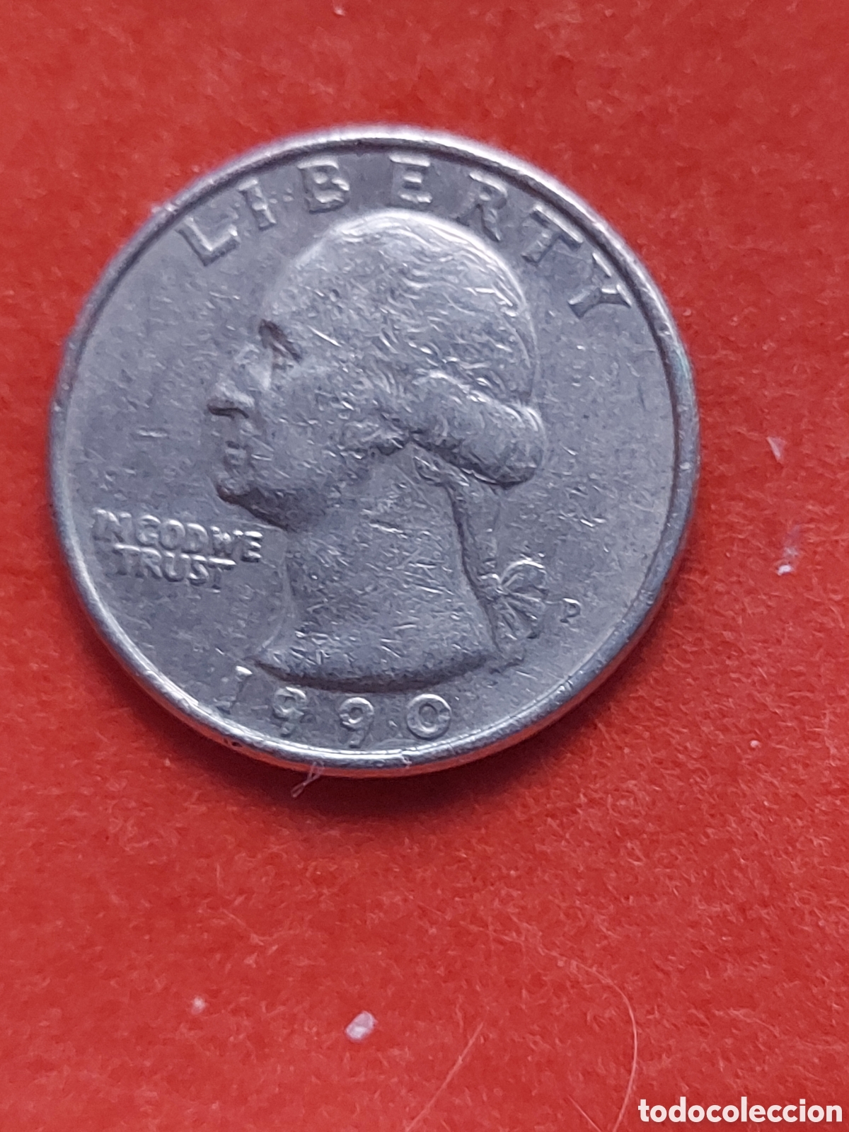 Monedas antiguas de Am&eacute;rica: MONEDA USA 1/4 QUARTER CUARTO DOLAR DOLLAR ESTADOS UNIDOS 1990 P