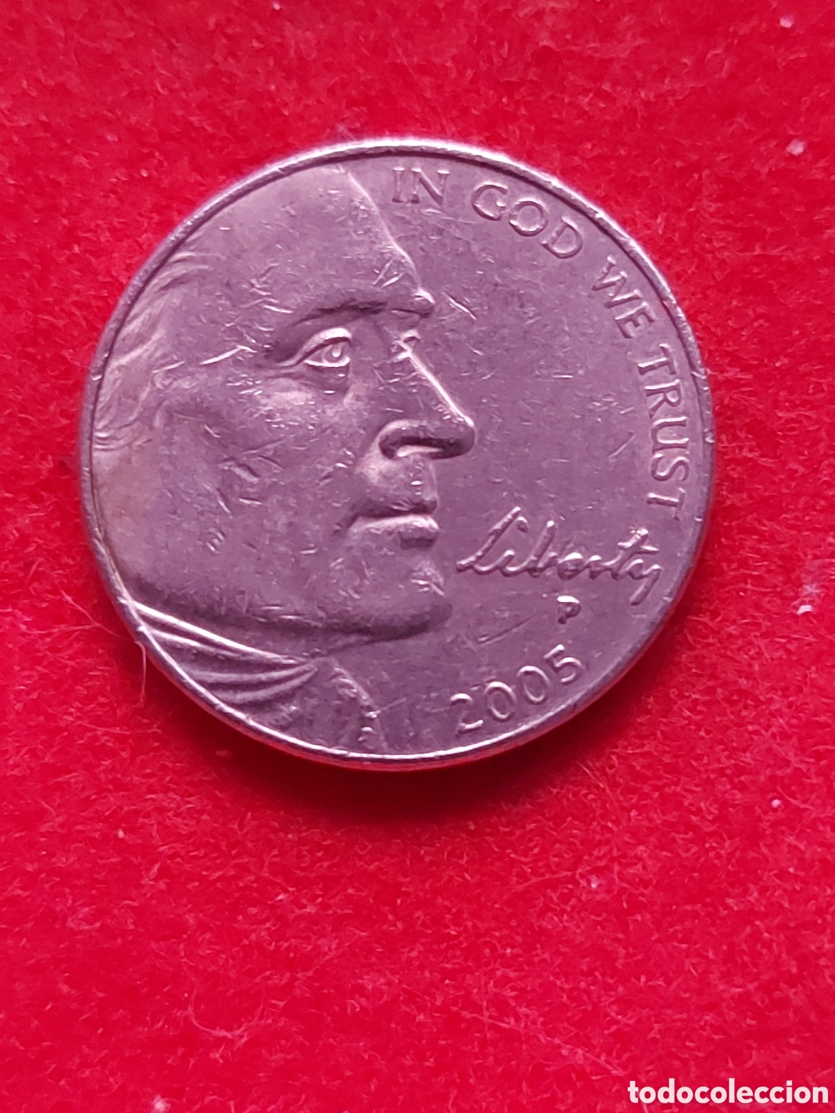 Monedas antiguas de Am&eacute;rica: MONEDA USA 5 CENTAVOS FIVE CENTS ESTADOS UNIDOS 2005 P LEWIS Y CLARK