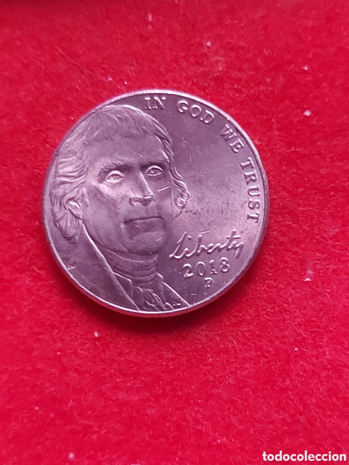 Monedas antiguas de Am&eacute;rica: MONEDA USA 5 CENTAVOS FIVE CENTS ESTADOS UNIDOS 2018 P JEFFERSON