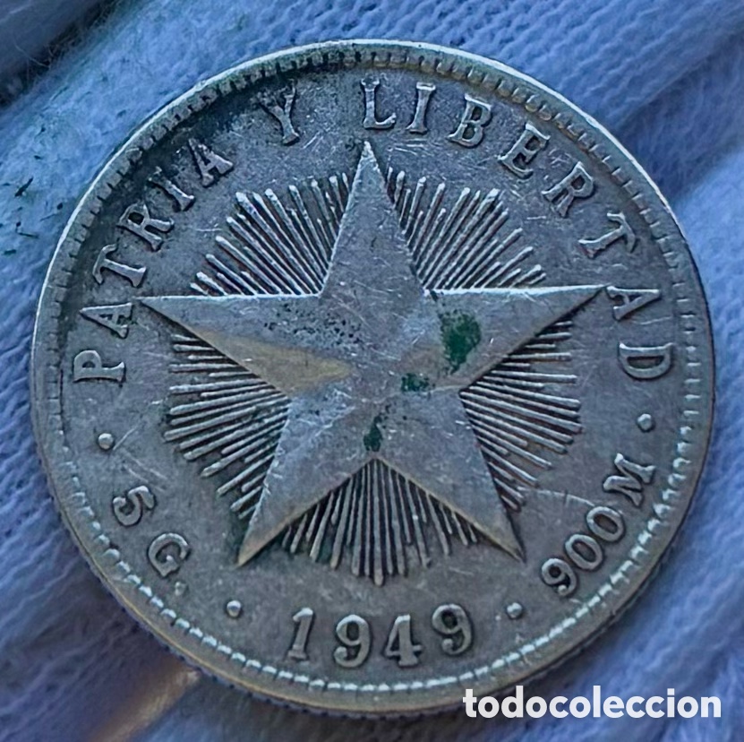 Monedas antiguas de Am&eacute;rica: Moneda PLATA CUBA 20 Centavos 1949