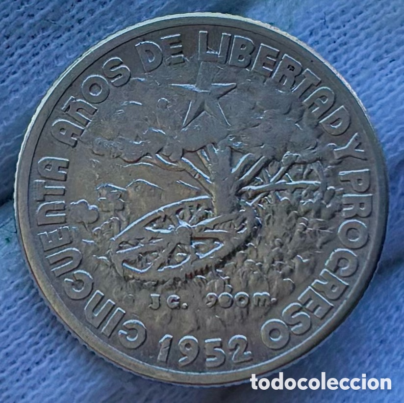 Monedas antiguas de Am&eacute;rica: Moneda PLATA CUBA 20 Centavos 1952