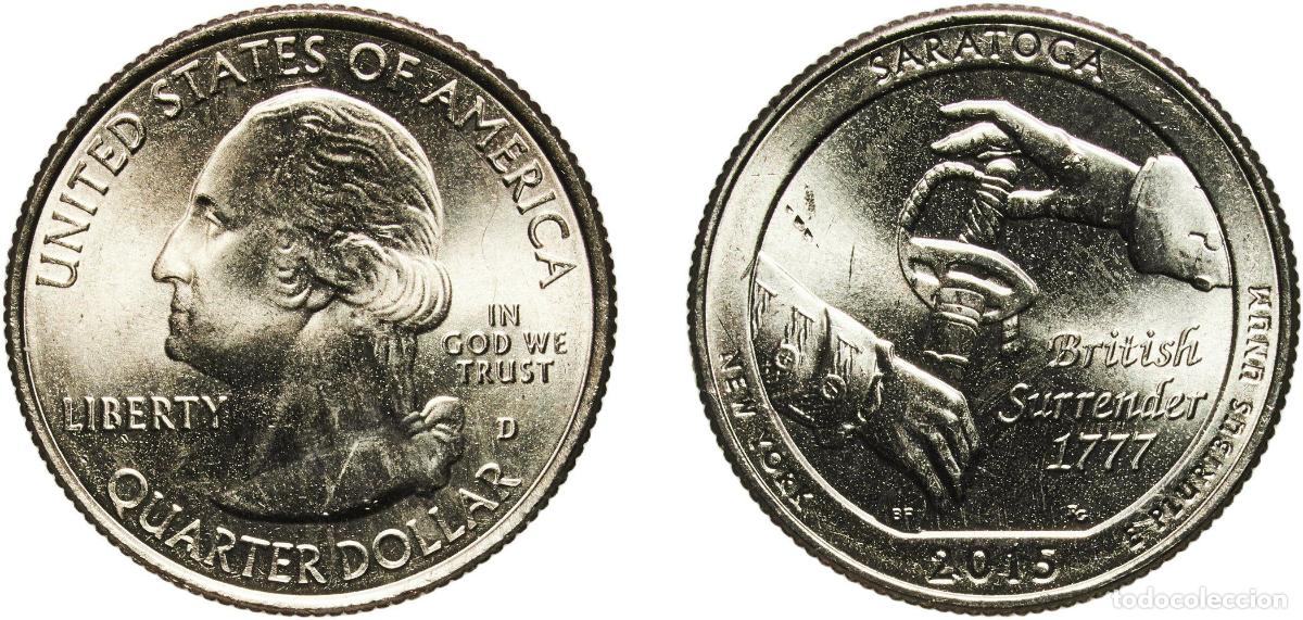 Monedas antiguas de Am&eacute;rica: United States Federal republic 2015 D &frac14; Dollar &rdquo;Washington Quarter&rdquo; (Saratoga National Historical P